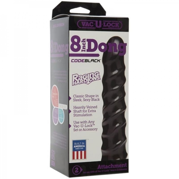 Code Black 8 inch Vac-u-Lock Dildo